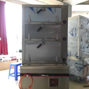 Tủ hấp 3 tầng dùng gas - Inox201